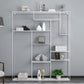 White and Black Etagere Bookshelf Modern Iron Open Bookshelf Clearhalo 'Bookcases' 'furn' 'furn_bookcases' 'Furniture' 'furniture_bookcases' 'Office Furniture' 5087101