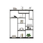 White and Black Etagere Bookshelf Modern Iron Open Bookshelf Clearhalo 'Bookcases' 'furn' 'furn_bookcases' 'Furniture' 'furniture_bookcases' 'Office Furniture' 5087104