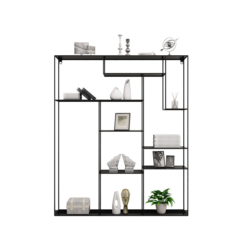 White and Black Etagere Bookshelf Modern Iron Open Bookshelf Clearhalo 'Bookcases' 'furn' 'furn_bookcases' 'Furniture' 'furniture_bookcases' 'Office Furniture' 5087104