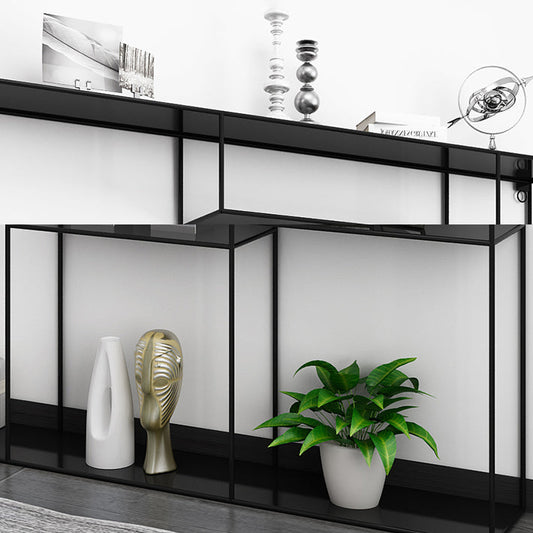 White and Black Etagere Bookshelf Modern Iron Open Bookshelf Clearhalo 'Bookcases' 'furn' 'furn_bookcases' 'Furniture' 'furniture_bookcases' 'Office Furniture' 5087106