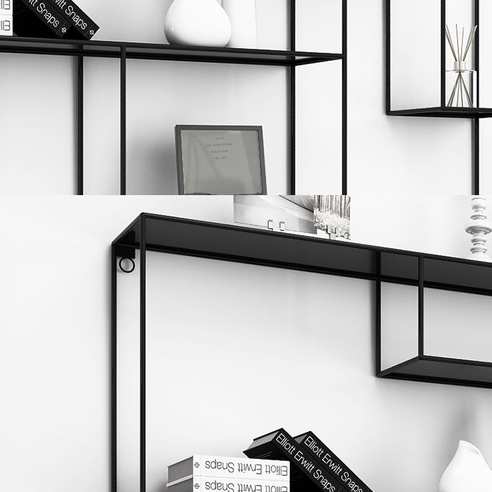 White and Black Etagere Bookshelf Modern Iron Open Bookshelf Clearhalo 'Bookcases' 'furn' 'furn_bookcases' 'Furniture' 'furniture_bookcases' 'Office Furniture' 5087107