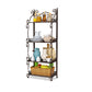 Glam Style Bookcase Shelf Open Back Bookcase for Study Room and Office 13"L x 7.9"W x 34.6"H Coffee Clearhalo 'Bookcases' 'furn' 'furn_bookcases' 'Furniture' 'furniture_bookcases' 'Office Furniture' 5087117