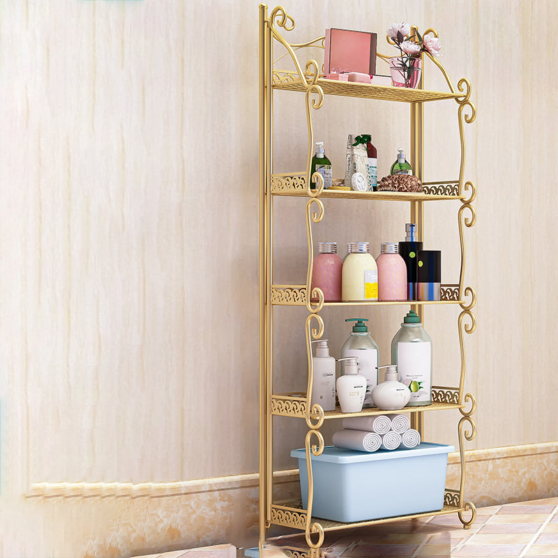 Glam Style Bookcase Shelf Open Back Bookcase for Study Room and Office 13.4"L x 8.3"W x 43.7"H Gold Clearhalo 'Bookcases' 'furn' 'furn_bookcases' 'Furniture' 'furniture_bookcases' 'Office Furniture' 5087123