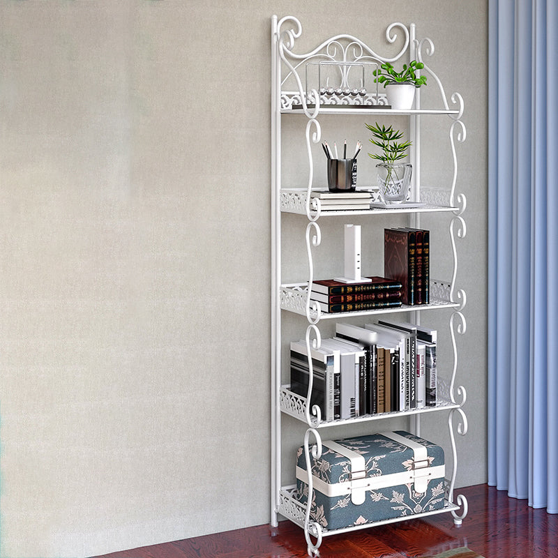 Glam Style Bookcase Shelf Open Back Bookcase for Study Room and Office 13.4"L x 8.3"W x 43.7"H White Clearhalo 'Bookcases' 'furn' 'furn_bookcases' 'Furniture' 'furniture_bookcases' 'Office Furniture' 5087127