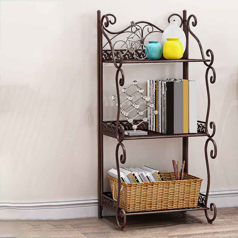 Glam Style Bookcase Shelf Open Back Bookcase for Study Room and Office 13.4"L x 8.3"W x 29.9"H Coffee Clearhalo 'Bookcases' 'furn' 'furn_bookcases' 'Furniture' 'furniture_bookcases' 'Office Furniture' 5087137