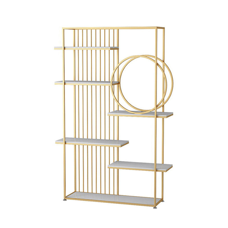 Glam Style Open Bookshelf Metal 6-shelf Bookcase for Home Office Gold Clearhalo 'Bookcases' 'furn' 'furn_bookcases' 'Furniture' 'furniture_bookcases' 'Office Furniture' 5087173