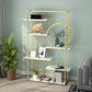 Glam Style Open Bookshelf Metal 6-shelf Bookcase for Home Office Clearhalo 'Bookcases' 'furn' 'furn_bookcases' 'Furniture' 'furniture_bookcases' 'Office Furniture' 5087174