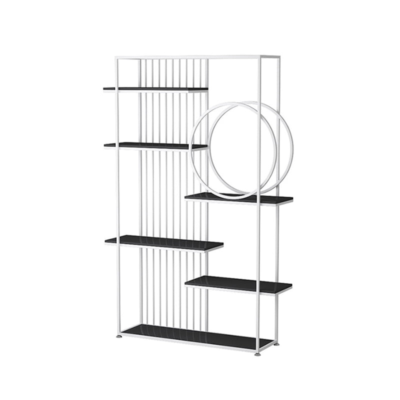 Glam Style Open Bookshelf Metal 6-shelf Bookcase for Home Office White Clearhalo 'Bookcases' 'furn' 'furn_bookcases' 'Furniture' 'furniture_bookcases' 'Office Furniture' 5087175