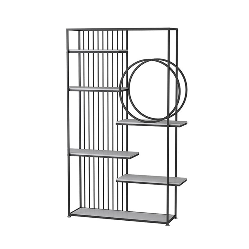 Glam Style Open Bookshelf Metal 6-shelf Bookcase for Home Office Black Clearhalo 'Bookcases' 'furn' 'furn_bookcases' 'Furniture' 'furniture_bookcases' 'Office Furniture' 5087179