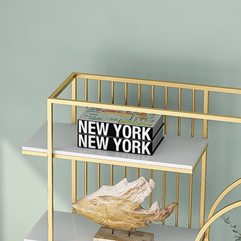 Glam Style Open Bookshelf Metal 6-shelf Bookcase for Home Office Clearhalo 'Bookcases' 'furn' 'furn_bookcases' 'Furniture' 'furniture_bookcases' 'Office Furniture' 5087182