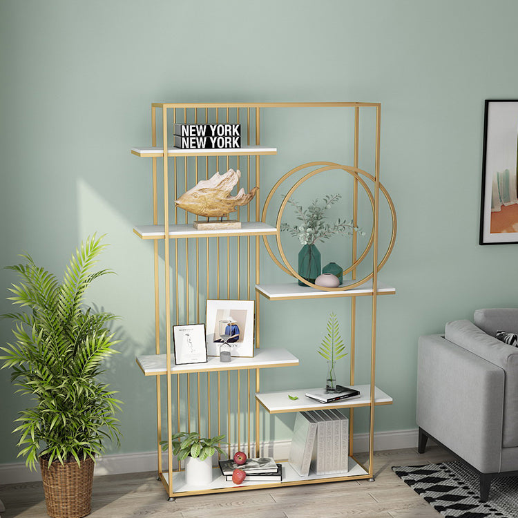 Glam Style Open Bookshelf Metal 6-shelf Bookcase for Home Office Clearhalo 'Bookcases' 'furn' 'furn_bookcases' 'Furniture' 'furniture_bookcases' 'Office Furniture' 5087184