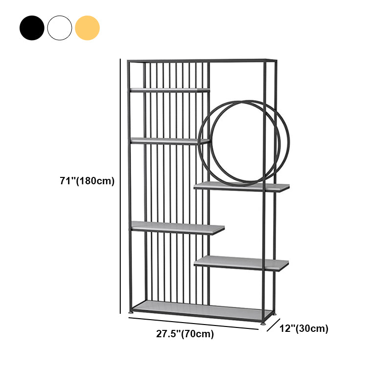 Glam Style Open Bookshelf Metal 6-shelf Bookcase for Home Office Clearhalo 'Bookcases' 'furn' 'furn_bookcases' 'Furniture' 'furniture_bookcases' 'Office Furniture' 5087186