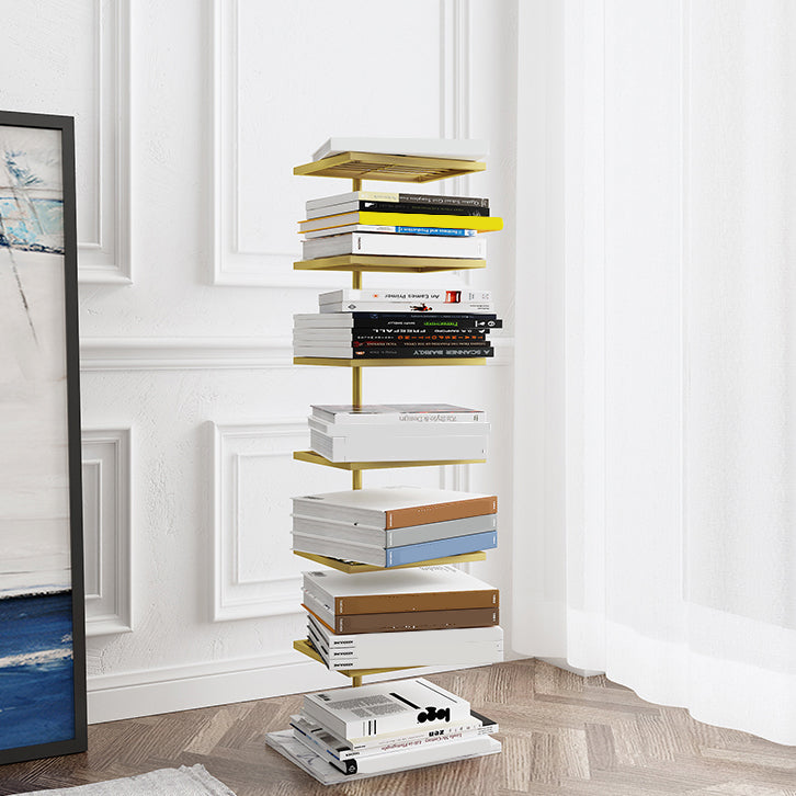 Contemporary Style Bookshelf Invisible Open Back Bookcase for Home and Office 15.7"L x 11"W x 44.5"H Gold Clearhalo 'Bookcases' 'furn' 'furn_bookcases' 'Furniture' 'furniture_bookcases' 'Office Furniture' 5087194