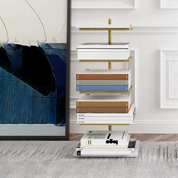 Contemporary Style Bookshelf Invisible Open Back Bookcase for Home and Office 15.7"L x 11"W x 31.1"H Gold Clearhalo 'Bookcases' 'furn' 'furn_bookcases' 'Furniture' 'furniture_bookcases' 'Office Furniture' 5087199