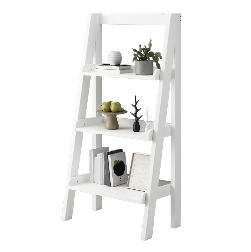 Contemporary Style Ladder Bookcase Wooden Vertical Book Shelf 23.6"L x 12.6"W x 47.2"H White Clearhalo 'Bookcases' 'furn' 'furn_bookcases' 'Furniture' 'furniture_bookcases' 'Office Furniture' 5087214