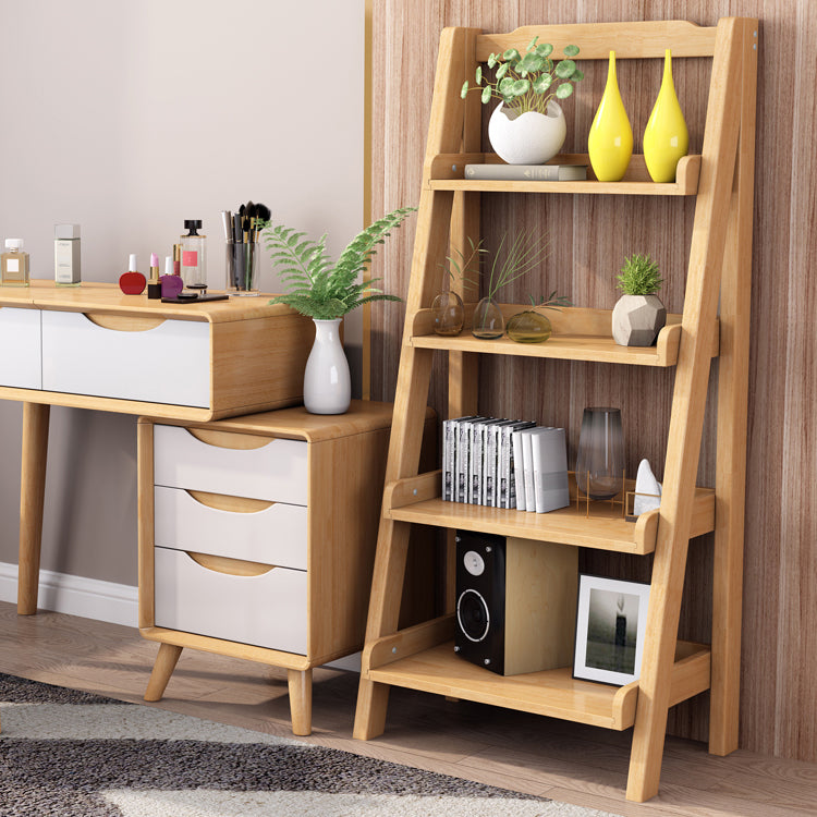 Contemporary Style Ladder Bookcase Wooden Vertical Book Shelf Clearhalo 'Bookcases' 'furn' 'furn_bookcases' 'Furniture' 'furniture_bookcases' 'Office Furniture' 5087231