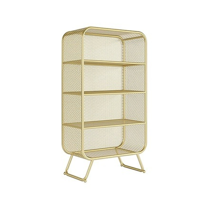 Glam Style Bookshelf Metal Closed Back Shelf Bookcase for Home Use Gold Clearhalo 'Bookcases' 'furn' 'furn_bookcases' 'Furniture' 'furniture_bookcases' 'Office Furniture' 5087245