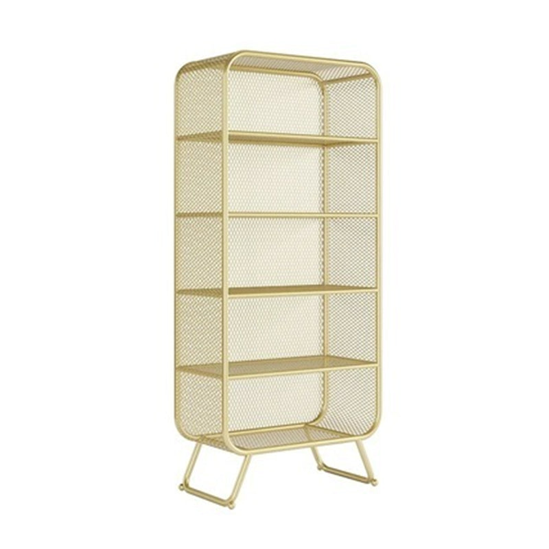 Glam Style Bookshelf Metal Closed Back Shelf Bookcase for Home Use Gold Clearhalo 'Bookcases' 'furn' 'furn_bookcases' 'Furniture' 'furniture_bookcases' 'Office Furniture' 5087247