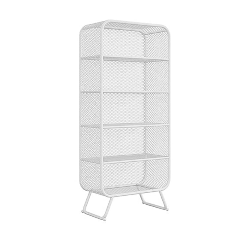 Glam Style Bookshelf Metal Closed Back Shelf Bookcase for Home Use White Clearhalo 'Bookcases' 'furn' 'furn_bookcases' 'Furniture' 'furniture_bookcases' 'Office Furniture' 5087250