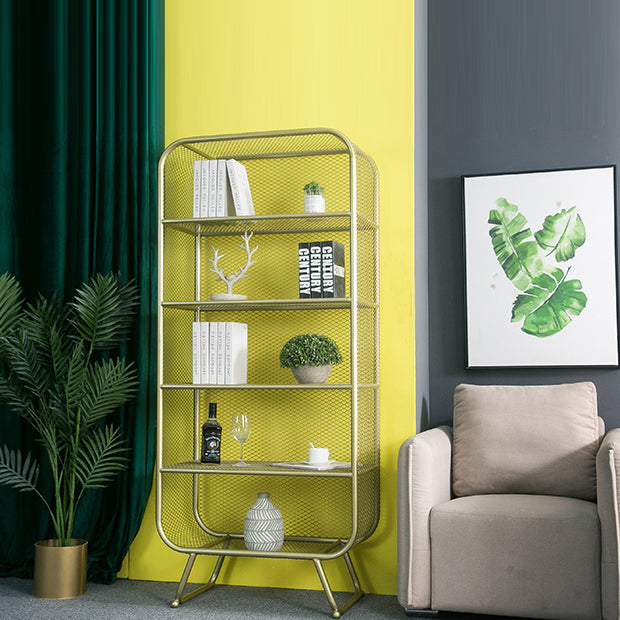 Glam Style Bookshelf Metal Closed Back Shelf Bookcase for Home Use Clearhalo 'Bookcases' 'furn' 'furn_bookcases' 'Furniture' 'furniture_bookcases' 'Office Furniture' 5087260