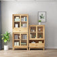 Natural Scandinavian Standard Bookcase Pine Wood Bookcase with Door Clearhalo 'Bookcases' 'furn' 'furn_bookcases' 'Furniture' 'furniture_bookcases' 'Office Furniture' 5087272