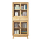 Natural Scandinavian Standard Bookcase Pine Wood Bookcase with Door Clearhalo 'Bookcases' 'furn' 'furn_bookcases' 'Furniture' 'furniture_bookcases' 'Office Furniture' 5087278