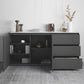 3-Drawer Engineered Wood Sideboard Modern Credenza with Stone Countertop for Living Room Clearhalo 'buffet_sideboard' 'Buffets & Sideboards' 'furn' 'furn_buffet_sideboard' 'Furniture' 'furniture_buffet_sideboard' 'Kitchen & Dining Furniture' 5087304