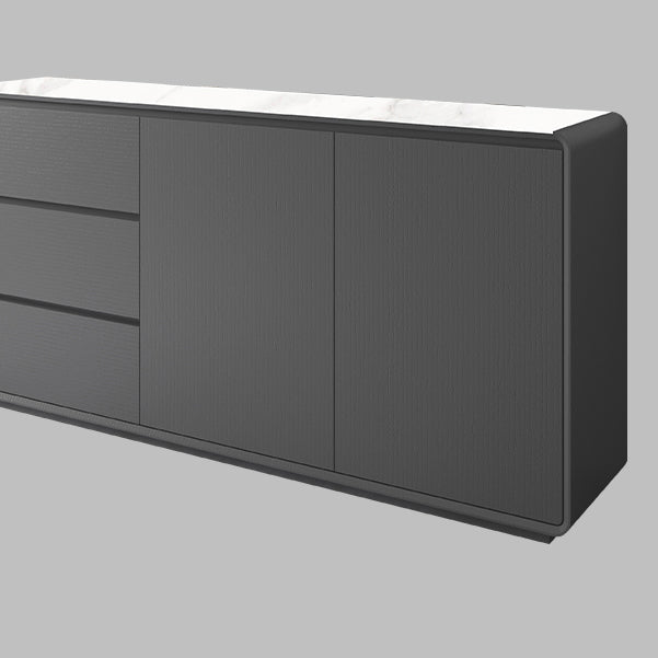 3-Drawer Engineered Wood Sideboard Modern Credenza with Stone Countertop for Living Room Clearhalo 'buffet_sideboard' 'Buffets & Sideboards' 'furn' 'furn_buffet_sideboard' 'Furniture' 'furniture_buffet_sideboard' 'Kitchen & Dining Furniture' 5087306