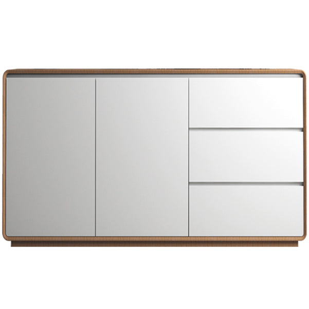 3-Drawer Engineered Wood Sideboard Modern Credenza with Stone Countertop for Living Room White Clearhalo 'buffet_sideboard' 'Buffets & Sideboards' 'furn' 'furn_buffet_sideboard' 'Furniture' 'furniture_buffet_sideboard' 'Kitchen & Dining Furniture' 5087310