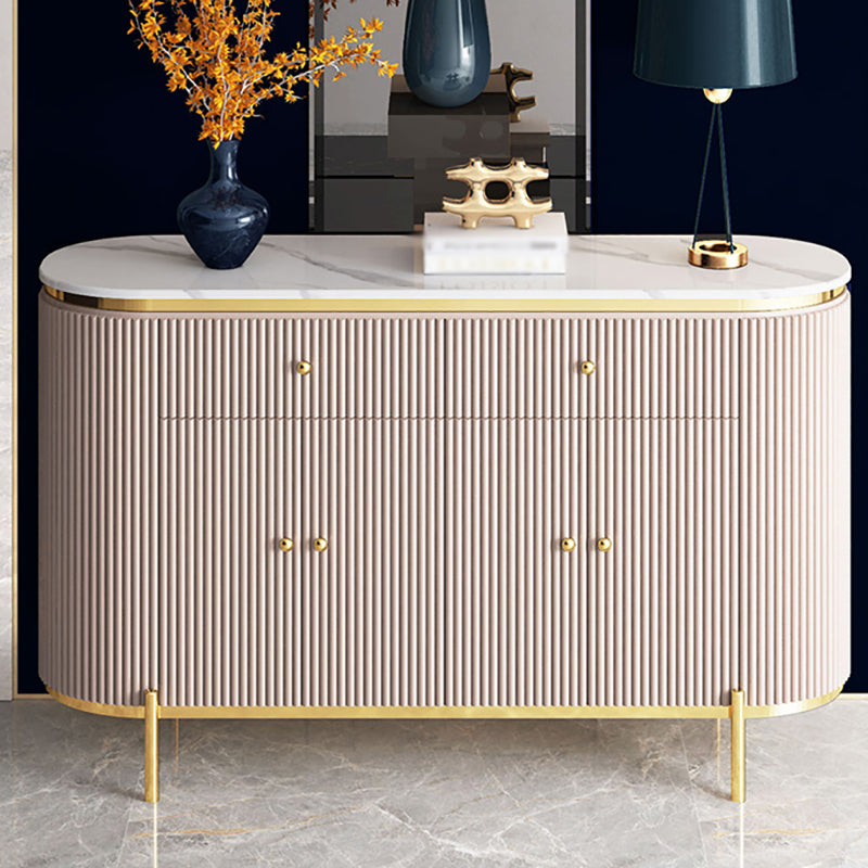 Glam Engineered Wood Sideboard Faux Marble Countertop Credenza with Drawer for Living Room Clearhalo 'buffet_sideboard' 'Buffets & Sideboards' 'furn' 'furn_buffet_sideboard' 'Furniture' 'furniture_buffet_sideboard' 'Kitchen & Dining Furniture' 5087323