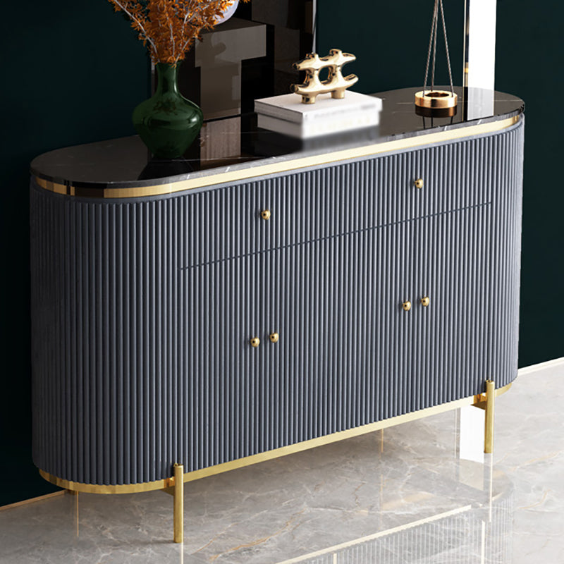 Glam Engineered Wood Sideboard Faux Marble Countertop Credenza with Drawer for Living Room Clearhalo 'buffet_sideboard' 'Buffets & Sideboards' 'furn' 'furn_buffet_sideboard' 'Furniture' 'furniture_buffet_sideboard' 'Kitchen & Dining Furniture' 5087324