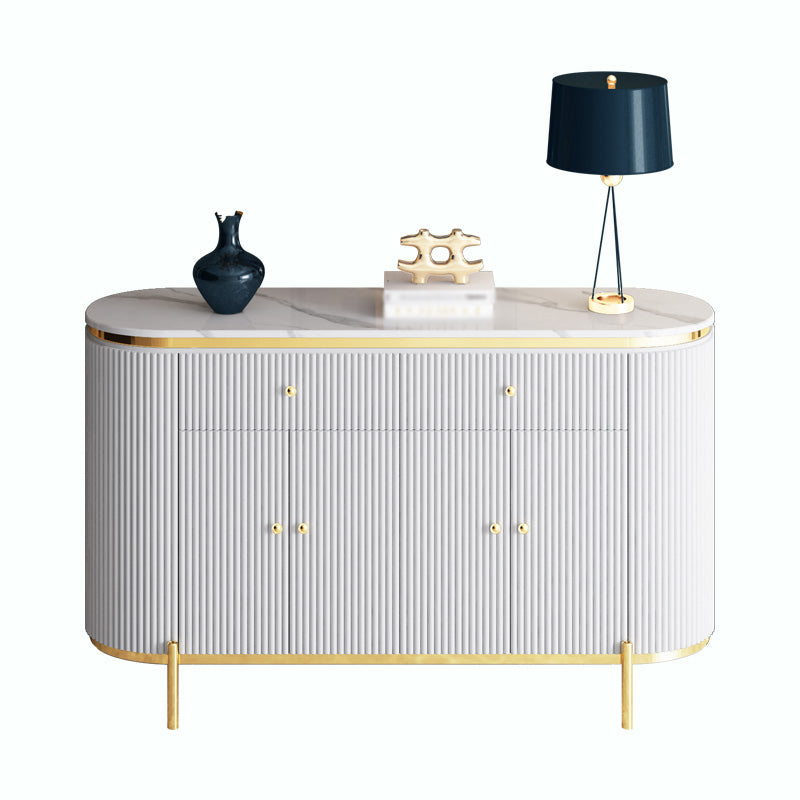 Glam Engineered Wood Sideboard Faux Marble Countertop Credenza with Drawer for Living Room Clearhalo 'buffet_sideboard' 'Buffets & Sideboards' 'furn' 'furn_buffet_sideboard' 'Furniture' 'furniture_buffet_sideboard' 'Kitchen & Dining Furniture' 5087329