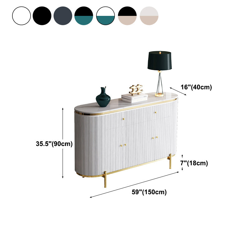 Glam Engineered Wood Sideboard Faux Marble Countertop Credenza with Drawer for Living Room Clearhalo 'buffet_sideboard' 'Buffets & Sideboards' 'furn' 'furn_buffet_sideboard' 'Furniture' 'furniture_buffet_sideboard' 'Kitchen & Dining Furniture' 5087356