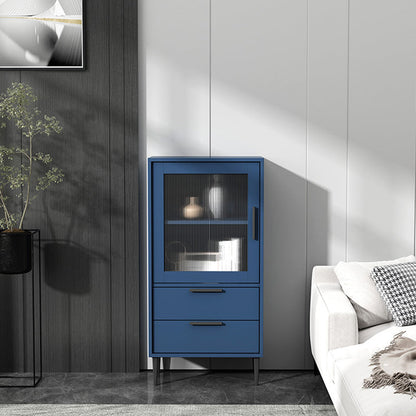 20-inch Length Minimalism Cupboard 2 Drawer and 1 Door Sideboard for Living Room 20"L x 12"W x 39"H Blue Clearhalo 'buffet_sideboard' 'Buffets & Sideboards' 'furn' 'furn_buffet_sideboard' 'Furniture' 'furniture_buffet_sideboard' 'Kitchen & Dining Furniture' 5087358