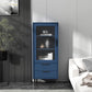 20-inch Length Minimalism Cupboard 2 Drawer and 1 Door Sideboard for Living Room 20"L x 12"W x 49"H Blue Clearhalo 'buffet_sideboard' 'Buffets & Sideboards' 'furn' 'furn_buffet_sideboard' 'Furniture' 'furniture_buffet_sideboard' 'Kitchen & Dining Furniture' 5087360