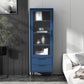 20-inch Length Minimalism Cupboard 2 Drawer and 1 Door Sideboard for Living Room 20"L x 12"W x 59"H Blue Clearhalo 'buffet_sideboard' 'Buffets & Sideboards' 'furn' 'furn_buffet_sideboard' 'Furniture' 'furniture_buffet_sideboard' 'Kitchen & Dining Furniture' 5087362