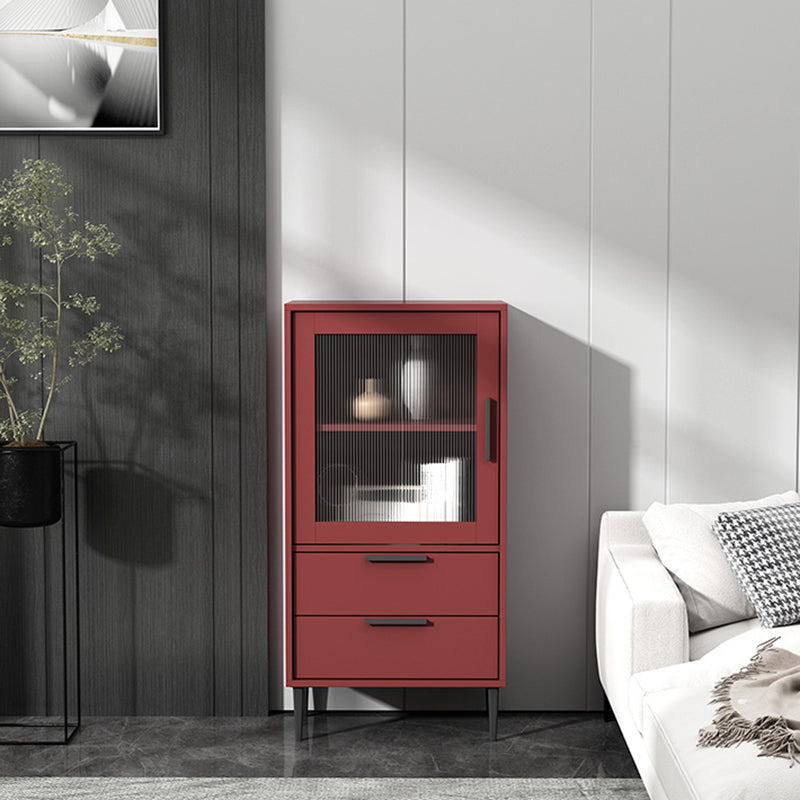 20-inch Length Minimalism Cupboard 2 Drawer and 1 Door Sideboard for Living Room 20"L x 12"W x 39"H Red Clearhalo 'buffet_sideboard' 'Buffets & Sideboards' 'furn' 'furn_buffet_sideboard' 'Furniture' 'furniture_buffet_sideboard' 'Kitchen & Dining Furniture' 5087364