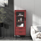 20-inch Length Minimalism Cupboard 2 Drawer and 1 Door Sideboard for Living Room 20"L x 12"W x 49"H Red Clearhalo 'buffet_sideboard' 'Buffets & Sideboards' 'furn' 'furn_buffet_sideboard' 'Furniture' 'furniture_buffet_sideboard' 'Kitchen & Dining Furniture' 5087365