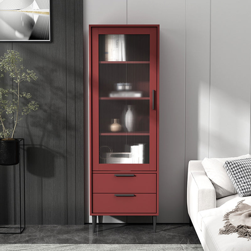 20-inch Length Minimalism Cupboard 2 Drawer and 1 Door Sideboard for Living Room 20"L x 12"W x 59"H Red Clearhalo 'buffet_sideboard' 'Buffets & Sideboards' 'furn' 'furn_buffet_sideboard' 'Furniture' 'furniture_buffet_sideboard' 'Kitchen & Dining Furniture' 5087367