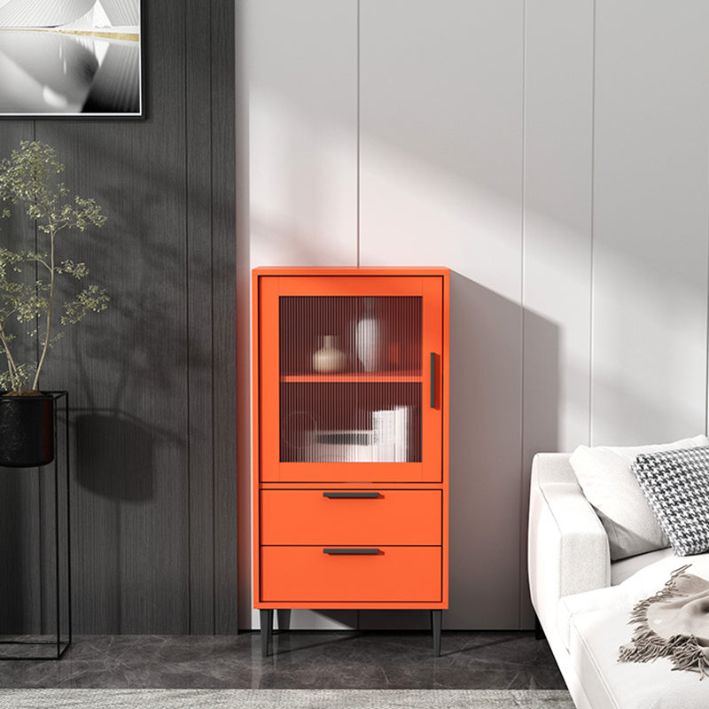 20-inch Length Minimalism Cupboard 2 Drawer and 1 Door Sideboard for Living Room 20"L x 12"W x 39"H Orange Clearhalo 'buffet_sideboard' 'Buffets & Sideboards' 'furn' 'furn_buffet_sideboard' 'Furniture' 'furniture_buffet_sideboard' 'Kitchen & Dining Furniture' 5087370
