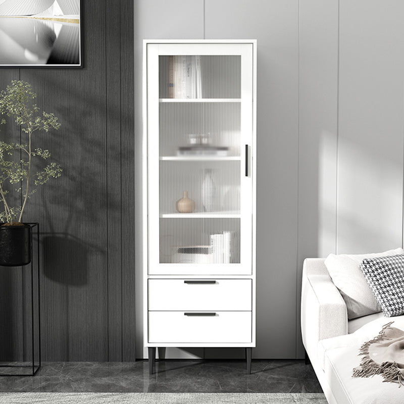 20-inch Length Minimalism Cupboard 2 Drawer and 1 Door Sideboard for Living Room 20"L x 12"W x 59"H White Clearhalo 'buffet_sideboard' 'Buffets & Sideboards' 'furn' 'furn_buffet_sideboard' 'Furniture' 'furniture_buffet_sideboard' 'Kitchen & Dining Furniture' 5087379