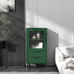 20-inch Length Minimalism Cupboard 2 Drawer and 1 Door Sideboard for Living Room 20"L x 12"W x 39"H Green Clearhalo 'buffet_sideboard' 'Buffets & Sideboards' 'furn' 'furn_buffet_sideboard' 'Furniture' 'furniture_buffet_sideboard' 'Kitchen & Dining Furniture' 5087380