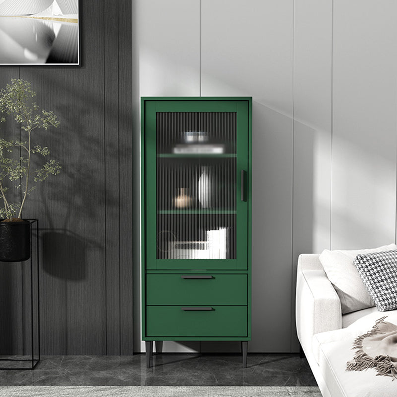 20-inch Length Minimalism Cupboard 2 Drawer and 1 Door Sideboard for Living Room 20"L x 12"W x 49"H Green Clearhalo 'buffet_sideboard' 'Buffets & Sideboards' 'furn' 'furn_buffet_sideboard' 'Furniture' 'furniture_buffet_sideboard' 'Kitchen & Dining Furniture' 5087381