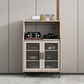 Contemporary Wood Sideboard 50-inch Height Cupboard for Living Room 31"L x 16"W x 49"H Grey Clearhalo 'buffet_sideboard' 'Buffets & Sideboards' 'furn' 'furn_buffet_sideboard' 'Furniture' 'furniture_buffet_sideboard' 'Kitchen & Dining Furniture' 5087413