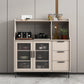Contemporary Wood Sideboard 50-inch Height Cupboard for Living Room 46"L x 16"W x 49"H Grey Clearhalo 'buffet_sideboard' 'Buffets & Sideboards' 'furn' 'furn_buffet_sideboard' 'Furniture' 'furniture_buffet_sideboard' 'Kitchen & Dining Furniture' 5087415