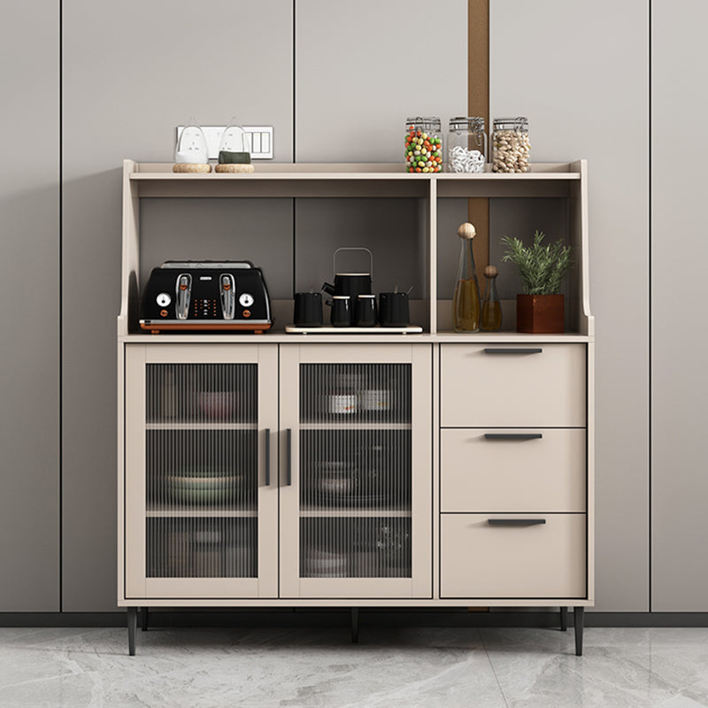 Contemporary Wood Sideboard 50-inch Height Cupboard for Living Room 46"L x 16"W x 49"H Grey Clearhalo 'buffet_sideboard' 'Buffets & Sideboards' 'furn' 'furn_buffet_sideboard' 'Furniture' 'furniture_buffet_sideboard' 'Kitchen & Dining Furniture' 5087415
