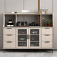 Contemporary Wood Sideboard 50-inch Height Cupboard for Living Room 62"L x 16"W x 49"H Grey Clearhalo 'buffet_sideboard' 'Buffets & Sideboards' 'furn' 'furn_buffet_sideboard' 'Furniture' 'furniture_buffet_sideboard' 'Kitchen & Dining Furniture' 5087417