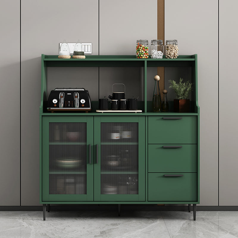 Contemporary Wood Sideboard 50-inch Height Cupboard for Living Room 46"L x 16"W x 49"H Green Clearhalo 'buffet_sideboard' 'Buffets & Sideboards' 'furn' 'furn_buffet_sideboard' 'Furniture' 'furniture_buffet_sideboard' 'Kitchen & Dining Furniture' 5087420
