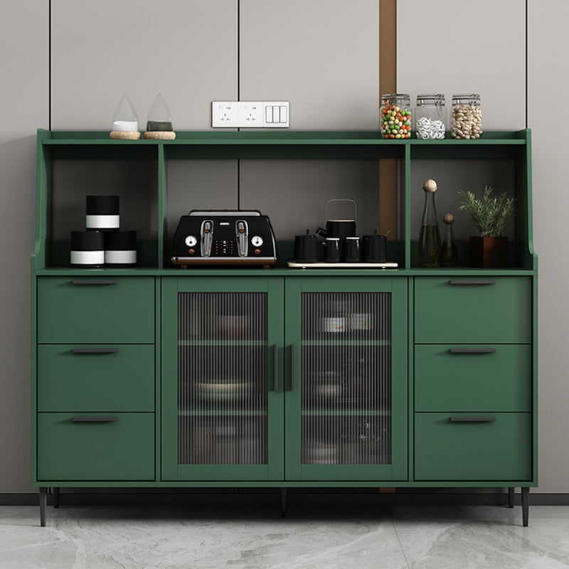 Contemporary Wood Sideboard 50-inch Height Cupboard for Living Room 62"L x 16"W x 49"H Green Clearhalo 'buffet_sideboard' 'Buffets & Sideboards' 'furn' 'furn_buffet_sideboard' 'Furniture' 'furniture_buffet_sideboard' 'Kitchen & Dining Furniture' 5087422