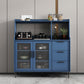Contemporary Wood Sideboard 50-inch Height Cupboard for Living Room 46"L x 16"W x 49"H Blue Clearhalo 'buffet_sideboard' 'Buffets & Sideboards' 'furn' 'furn_buffet_sideboard' 'Furniture' 'furniture_buffet_sideboard' 'Kitchen & Dining Furniture' 5087426